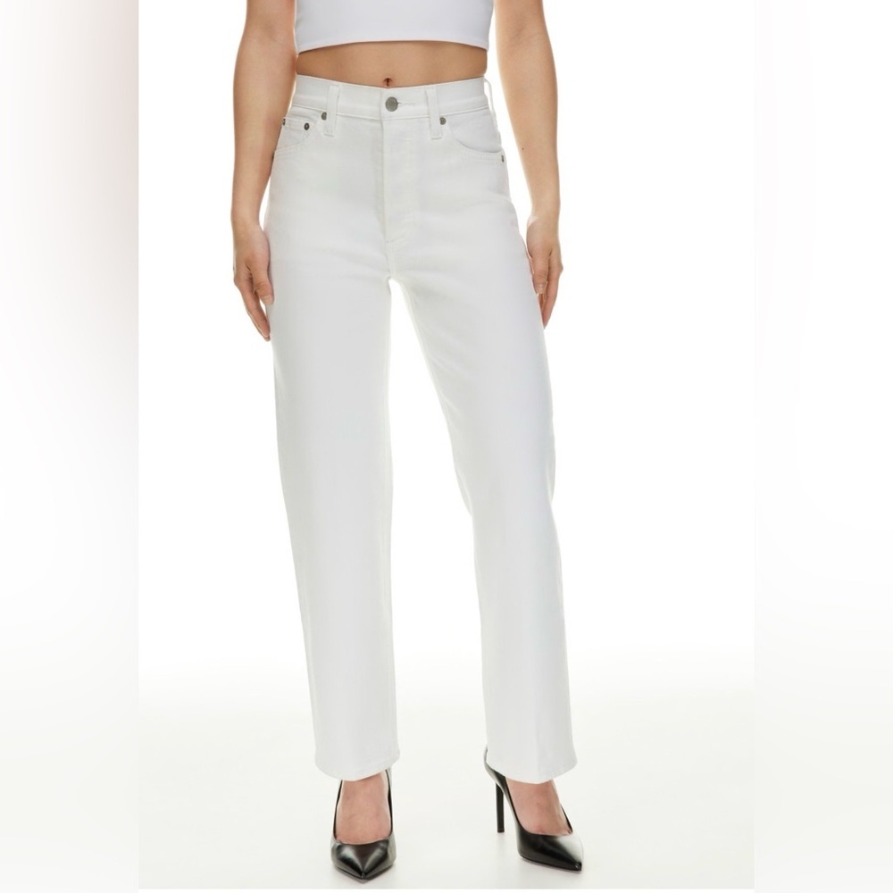 NWT Aritzia Denim Forum Women's Straight Leg Jeans in White Size 26
